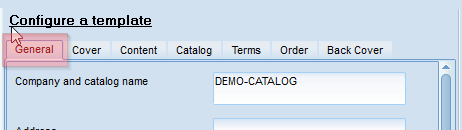 Catalog Template settings - general settings