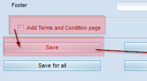 Set option 'Add Terms and Conditions'