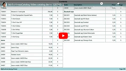 Образец видео-каталога товаров на YouTube