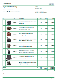 Business quotation format - green style