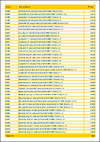 Template pricelist yellow theme Template pricelist yellow theme
