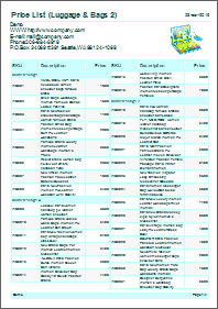 Average price list template Average price list template