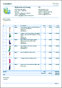 template with images and options quotation for prices - template with images and options