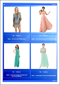 Blue style template, four items per page Blue style template, four items per page