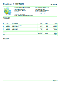Price quotations example, simple product list Price quotations example, simple product list
