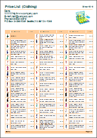 price lists with images, three columns price lists with images, three columns