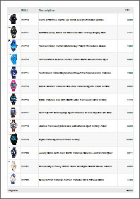 Layout for price lists, Grey Colour Layout for price lists, Grey Colour