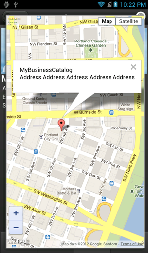 Map in the Android catalog