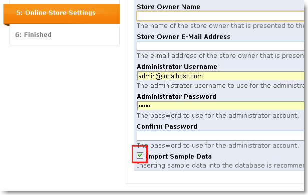 Tomatocart settings