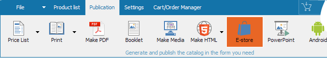 Start an online catalog main form