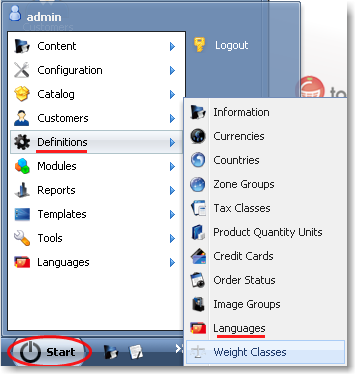 Tomatocart settings - start button