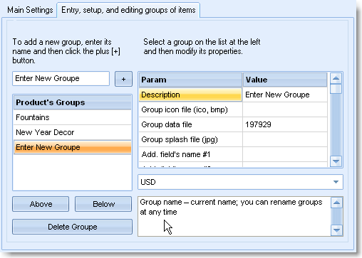Groups settings