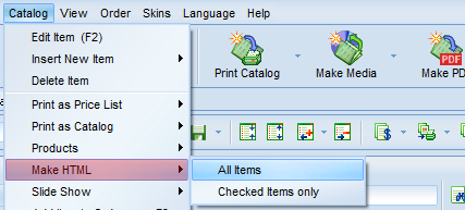 Create HTML catalog button