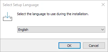 Selecting the installation language.