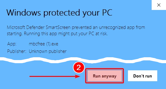 Step2. How to bypass the Windows SmartScreen protection warning.