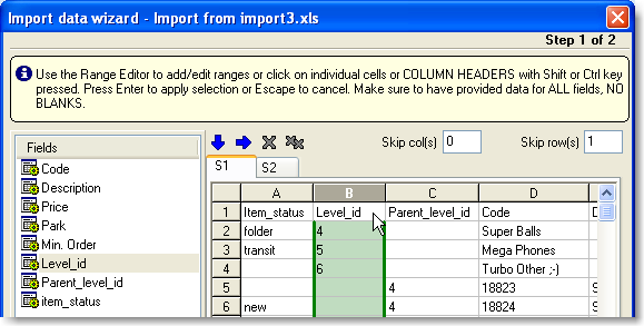 fields Level_id