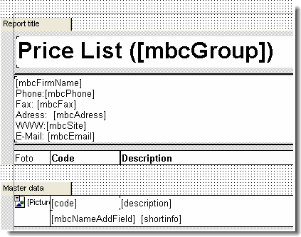 Example of the template manager