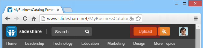 Add button catalog to SlideShare