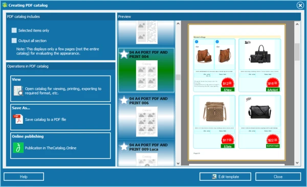 Generating catalog