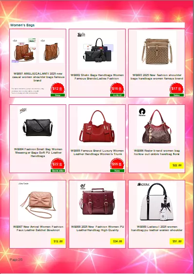A classic grid-style PDF catalog page generated from the dataset.