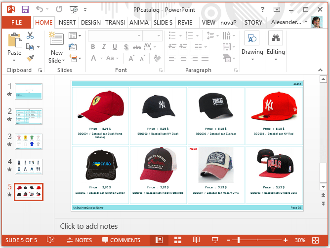 catalog as PowerPoint