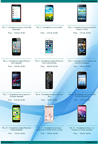 Пример каталог телефонов 12 позиций на страницу