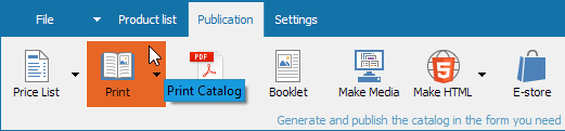Print Catalog button Mobile