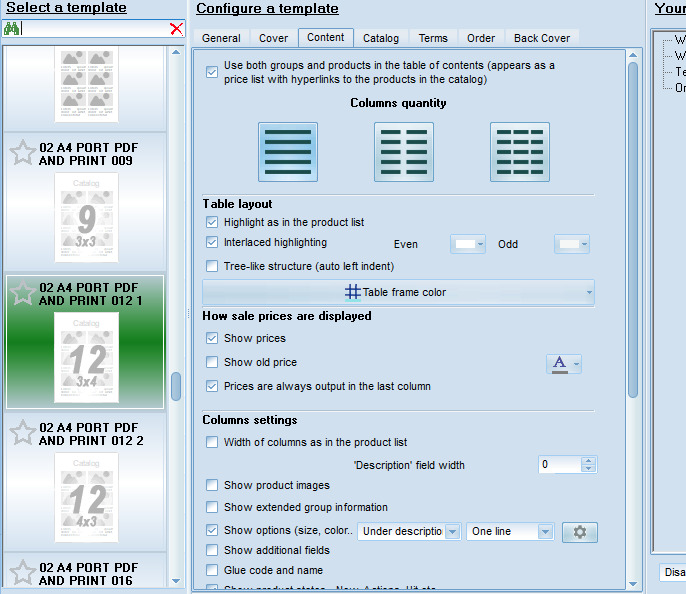 Example of windows with templates setting