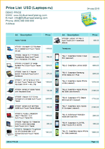 Compact price list with small photos How to make price list with photo