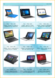 Consecutive continuation of the price list - fully realised catalog, where price list represents a role of list of contents Goods catalog with pictures