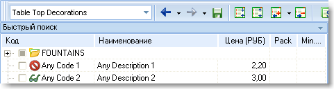 Карточка товара при создании каталога