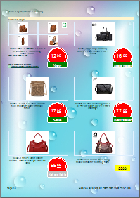 Product catalog template - 6 products / 1 page - balls style