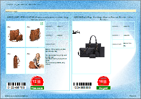 Product catalog template - 2 products / 1 page  - landscape - blue style