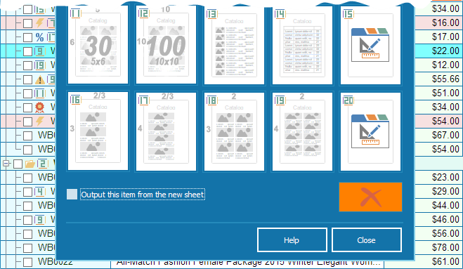 Form to select template