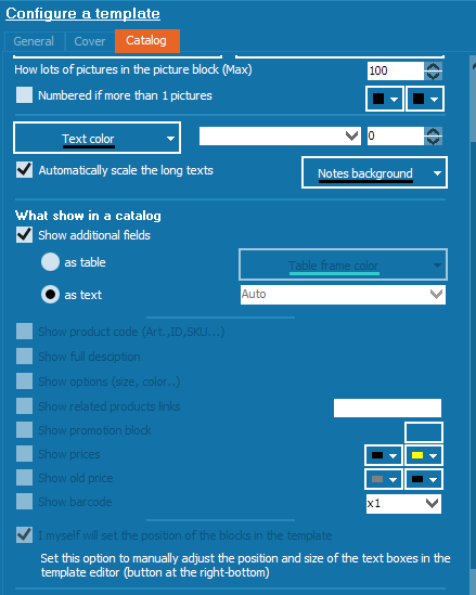 Universal Template Settings